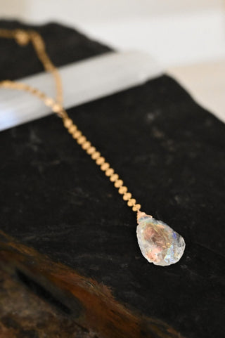 Heart Energy Angel Aura Gold Lariat Necklace