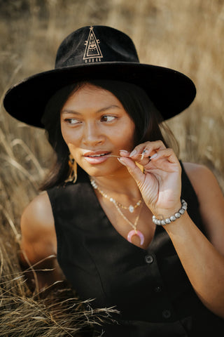 Moonlight Protection Fedora in Black & Gold