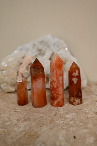 My Heart is Open Carnelian Flower Agate Tower