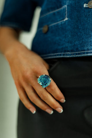 Walking My Truest Path Desert Druzy Rosette Sterling Silver Ring