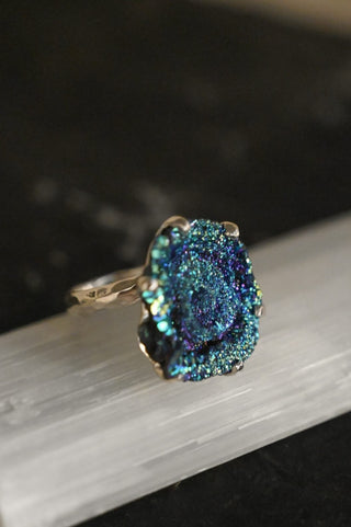 Walking My Truest Path Desert Druzy Rosette Sterling Silver Ring