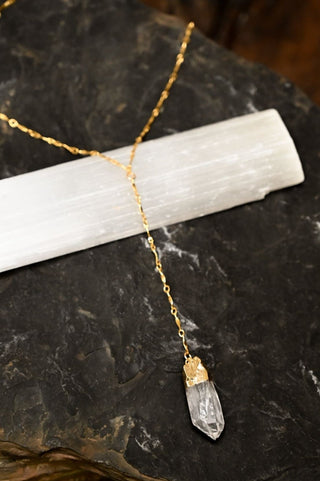 Boss Gold Quartz Lariat Necklace