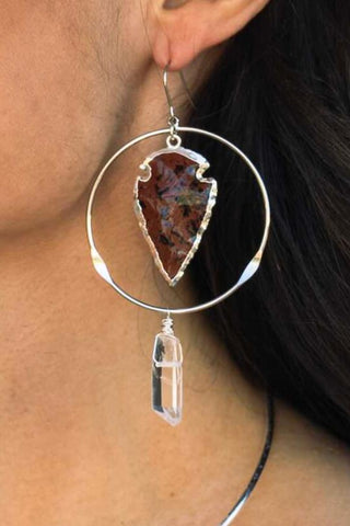 Grounded & Grateful Mahogany Obsidian Silver Hoop Earrings