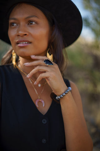 Transformer of Energy Obsidian Silver Ring