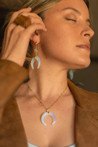 Inner Peace Opalite & Moonstone Earrings