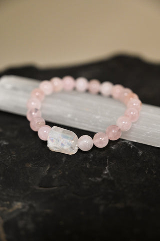 Creating What I Love Angel Aura Quartz & Rose Quartz Bracelet